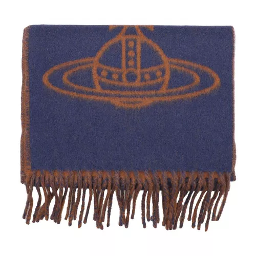 Womens Blue Two Side Single Orb Scarf 98216 by Vivienne Westwood from Hurleys