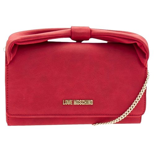 Womens Burgundy Bow Clutch Bag 10423 by Love Moschino from Hurleys