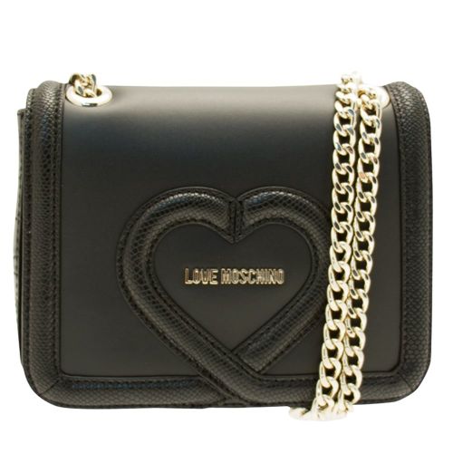 Womens Black Exotic Heart Crossbody Bag 10398 by Love Moschino from Hurleys