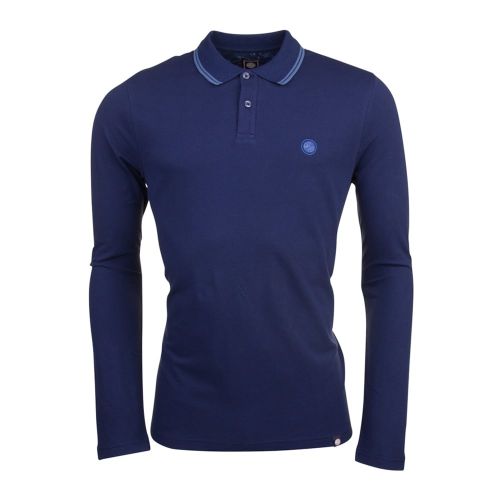 Mens Navy Barton L/s Polo Shirt 13826 by Pretty Green from Hurleys