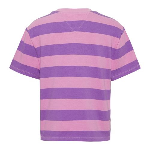 Womens Hyacinth/Lilac Logo Stripe S/s T Shirt 43613 by Tommy Jeans from Hurleys