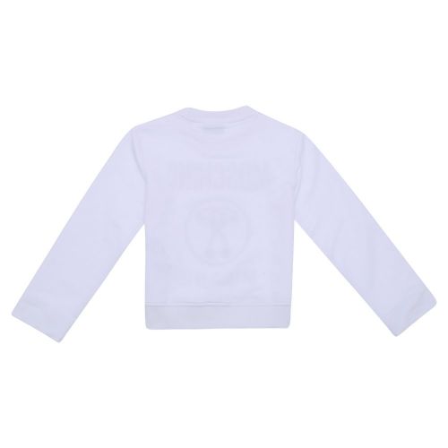 Girls White Diamond Couture Sweat Top 105549 by Moschino from Hurleys