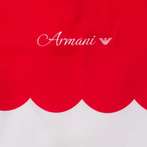 Baby White & Red Scalloped Print S/s Tee Shirt 62582 by Armani Junior from Hurleys