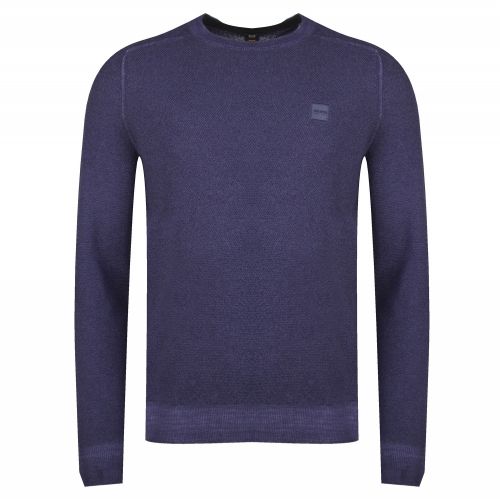 Casual Mens Navy Akusto Crew Neck Knitted Jumper 34420 by BOSS from Hurleys