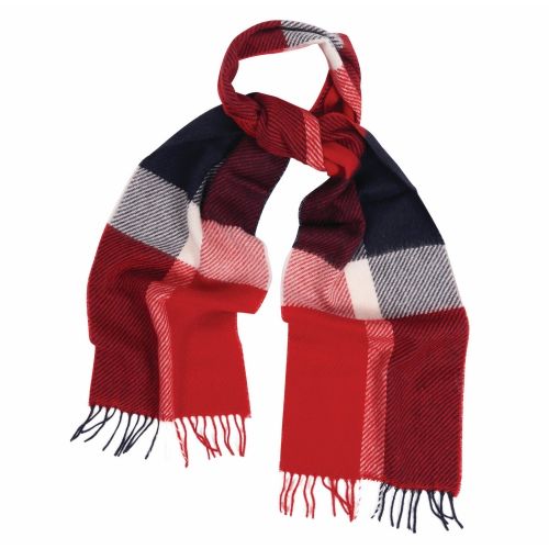 Womens Navy/Red Hamble Check Scarf 31466 by Barbour from Hurleys