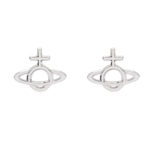 Womens White/Silver Ornella Bas Relief Earrings 78244 by Vivienne Westwood from Hurleys