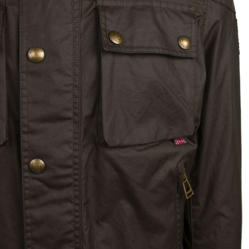 Mens Faded Olive Racemaster 6oz Waxed Jacket 79022 by Belstaff from Hurleys