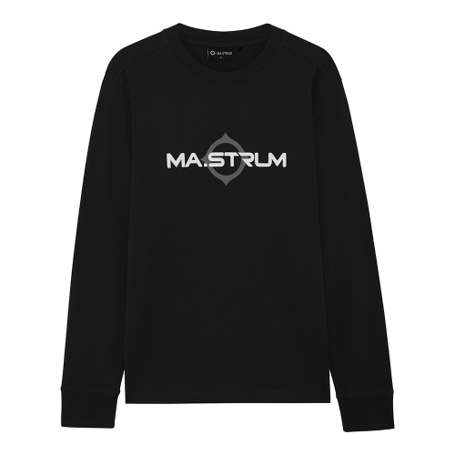 Mens Jet Black Logo Print L/s T Shirt 100639 by MA.STRUM from Hurleys