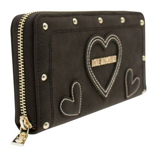 Womens Black Heart Zip Purse 10471 by Love Moschino from Hurleys