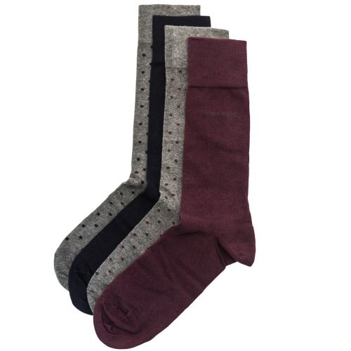 Mens Medium Purple 4 Pair Socks Design Boxed Gift Set 68299 by BOSS from Hurleys