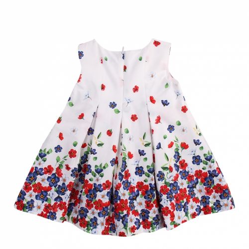 Infant White/Navy Floral Bow Dress 58220 by Mayoral from Hurleys