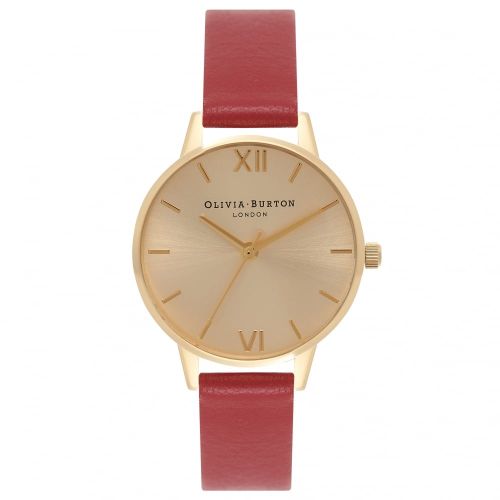 Womens Red & Gold Midi Dial Watch 66731 by Olivia Burton from Hurleys