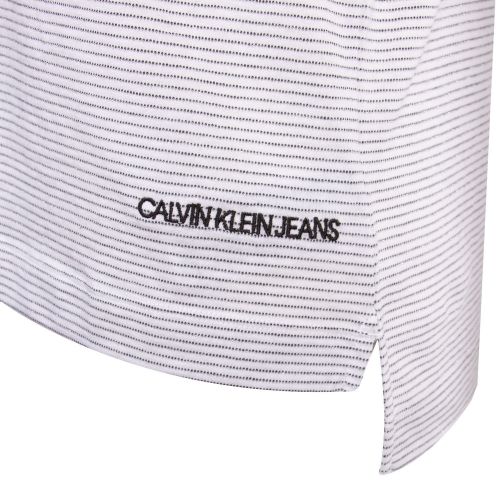 Calvin Klein Womens Bright White Metallic Stripe S/s T Shirt 75146 by Calvin Klein from Hurleys