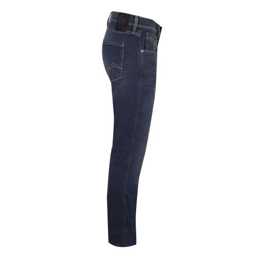 Mens Blue Black Anbass Hyperflex Slim Fit Jeans 50189 by Replay from Hurleys