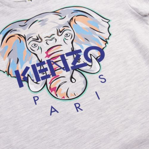 Girls Light Grey Marl Jamilia Elephant S/s T Shirt 53648 by Kenzo from Hurleys