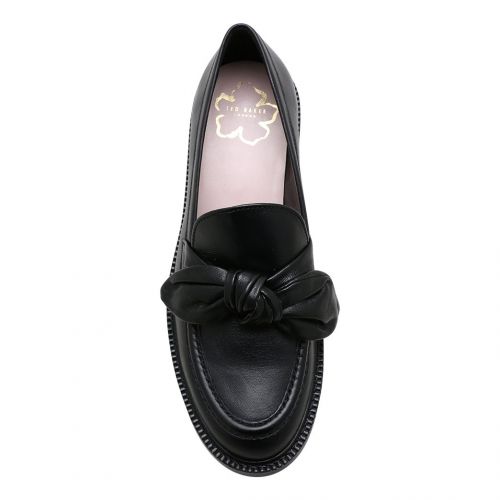 Womens Black Lacy Leather Bow Loafers 103152 by Ted Baker from Hurleys