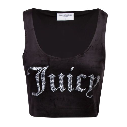 Womens Black Jade Velour Crop Top 94438 by Juicy Couture from Hurleys