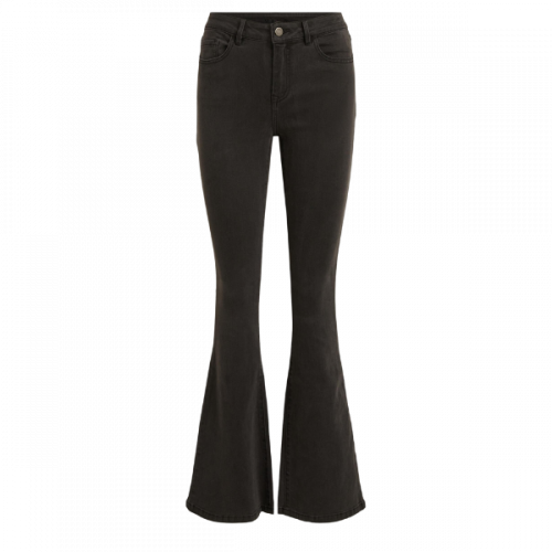 Vila Womens Black Denim Viekko Flared Regular Fit Jeans