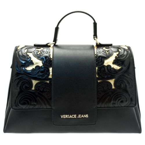 Womens Black Stitch Patterned Cross Body Bag 68056 by Versace Jeans from Hurleys