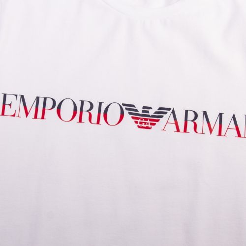 Mens White Dual Tone Logo S/s T Shirt 58801 by Emporio Armani Bodywear from Hurleys