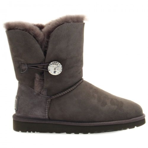Womens Grey Bailey Button Bling Boots 62210 by UGG from Hurleys