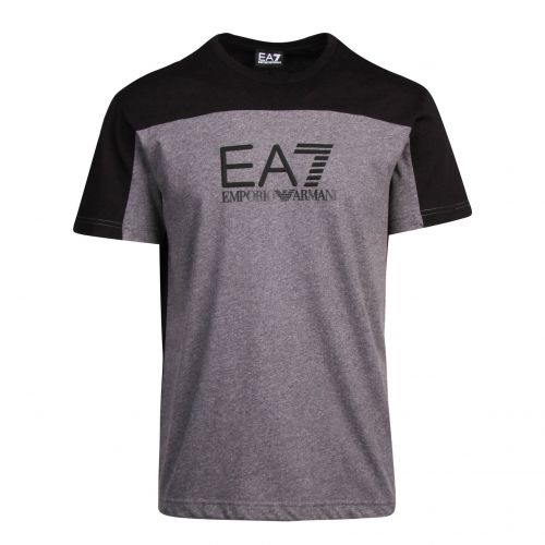 Mens Grey/Black Colour Block S/s T Shirt 77452 by EA7 from Hurleys