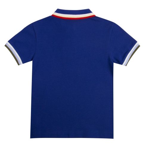 Boys Blue Tipped Branded S/s Polo Shirt 38590 by Lacoste from Hurleys