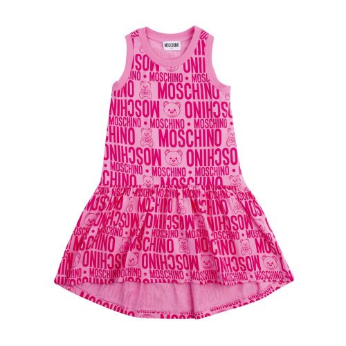 Girls Fuchsia Toy Printed Sleeveless Dress 82019 by Moschino from Hurleys