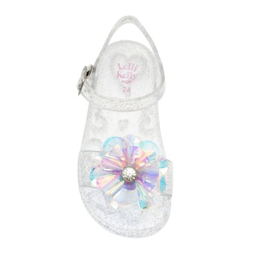 Girls Silver Maya Flower Jelly Sandals (22-32) 86444 by Lelli Kelly from Hurleys