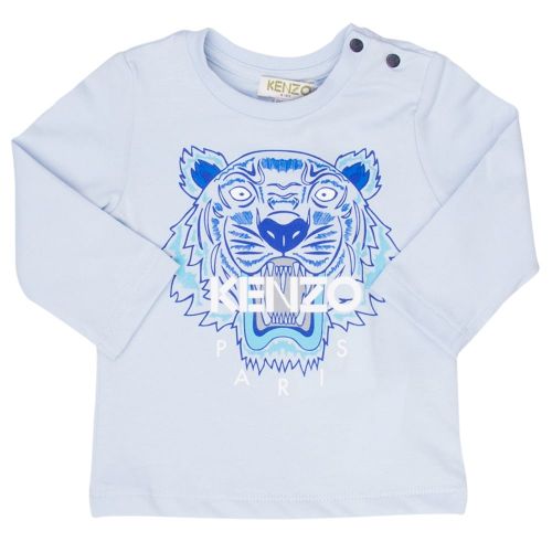 Boys Light Blue Tiger 47 L/s T Shirt 11697 by Kenzo from Hurleys