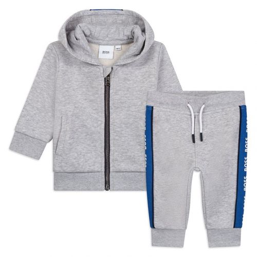 Toddler Grey Marl Logo Trim Hood Tracksuit 104818 by BOSS from Hurleys