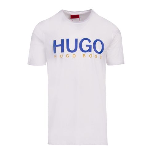Mens White Dolive202 Colour Logo S/s T Shirt 73639 by HUGO from Hurleys