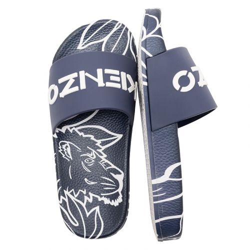 Boys Navy Branded Tiger Slides (30-36) 104127 by Kenzo from Hurleys