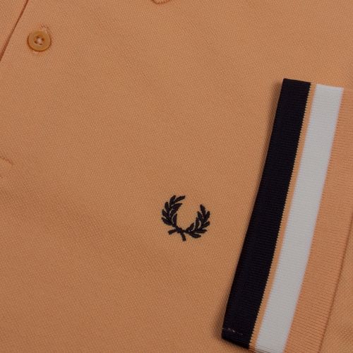 Mens Apricot Bold Cuff S/s Polo Shirt 42947 by Fred Perry from Hurleys