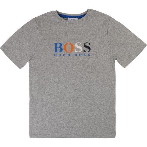 Boys Grey Colour Logo S/s T Shirt 38290 by BOSS from Hurleys
