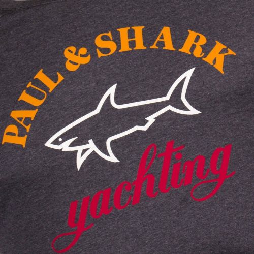 Paul & Shark Mens Grey Tri Colour Logo Shark Fit T Shirt 13682 by Paul And Shark from Hurleys