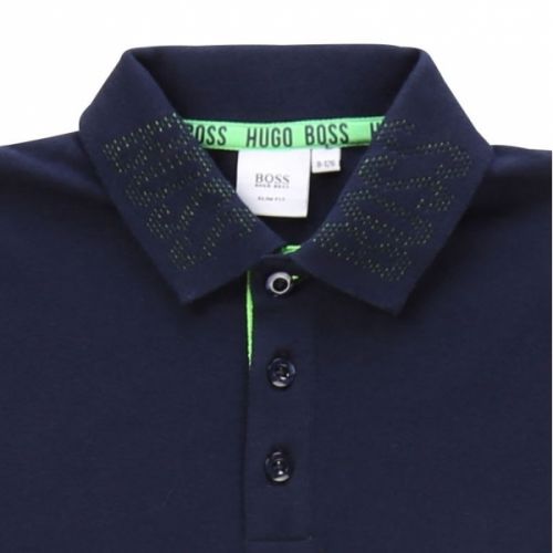 Boys Navy Small Patch Tipped S/s Polo Shirt 56061 by BOSS from Hurleys