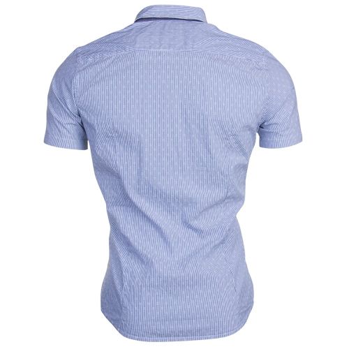 Mens Open Blue Eglam-Short S/s Shirt 8144 by BOSS from Hurleys