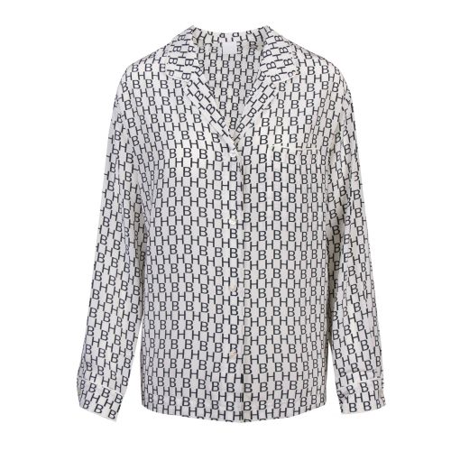 Casual Womens White Crai Printed Blouse 51543 by BOSS from Hurleys