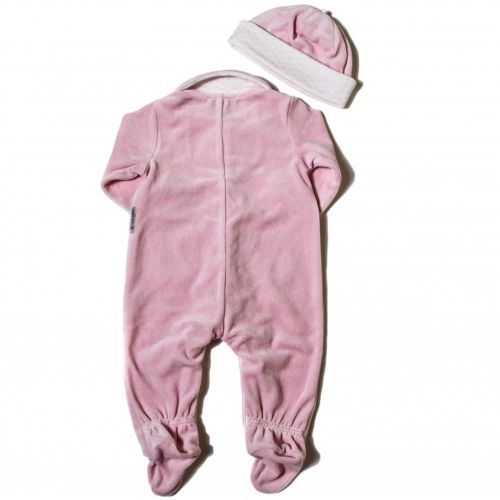 Baby Rose Velour Babygrow & Hat Set 73157 by Armani Junior from Hurleys