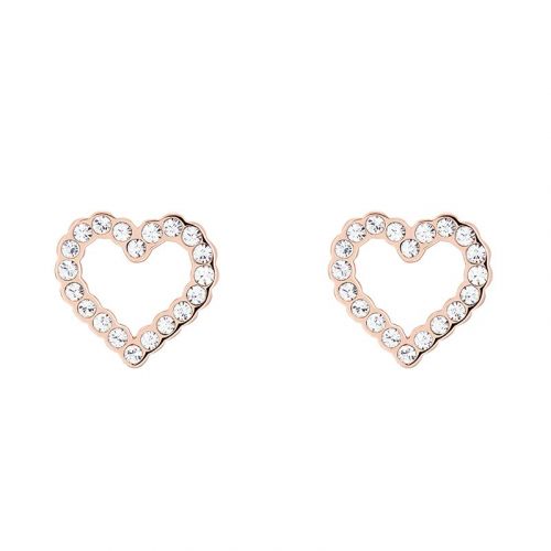 Womens Rose Gold/Crystal Leenah Crystal Heart Studs 99226 by Ted Baker from Hurleys