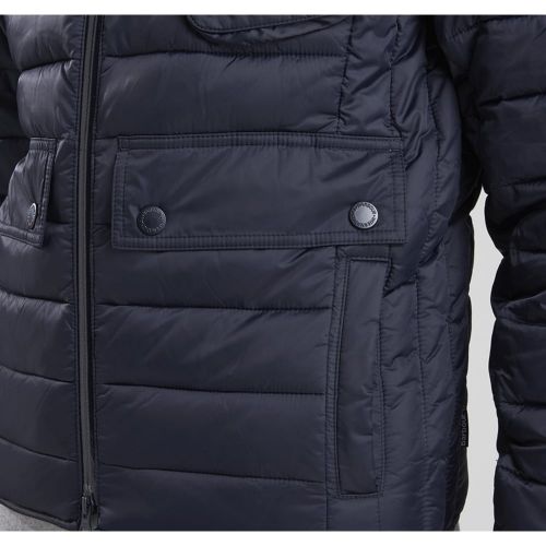 Mens Navy Ouston Hooded Quilted Jacket 64665 by Barbour International from Hurleys