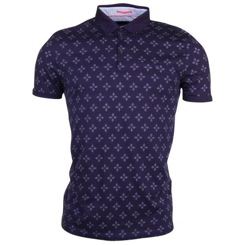 Mens Navy Fella Geo S/s Polo Shirt 72104 by Ted Baker from Hurleys