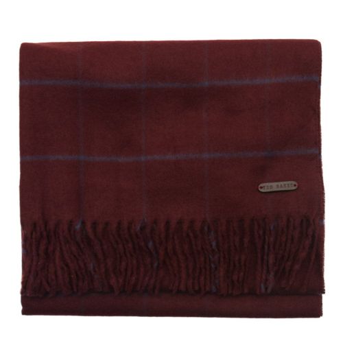 Mens Dark Red Flint Checked Scarf 67856 by Ted Baker from Hurleys