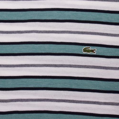 Mens White/Blue Multi Stripe S/s T Shirt 59338 by Lacoste from Hurleys