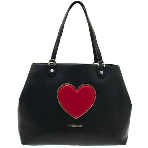 Womens Black Heart Shopper Bag 66060 by Love Moschino from Hurleys