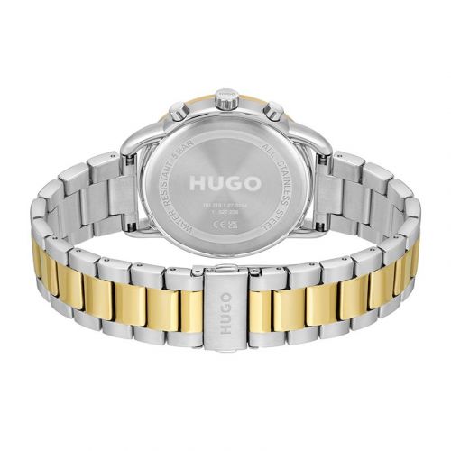 Mens Gold/Silver/Blue Advise 2 Tone Bracelet Watch 104359 by HUGO from Hurleys