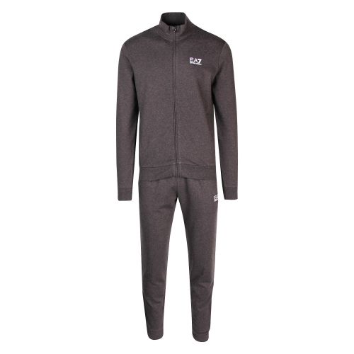 Mens Carbon Melange Train Core ID Funnel Tracksuit 48299 by EA7 from Hurleys
