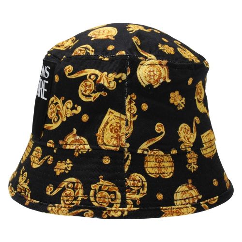 Mens Black Jewel Logo Print Bucket Hat 55283 by Versace Jeans Couture from Hurleys