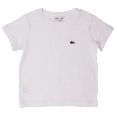 Boys White Basic S/s Tee 71348 by Lacoste from Hurleys